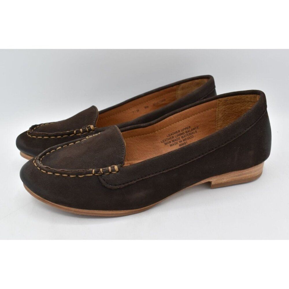 Sofft Womens Size 7.5‎ Kambray Dark Brown Leather Slip On Loafers Shoes